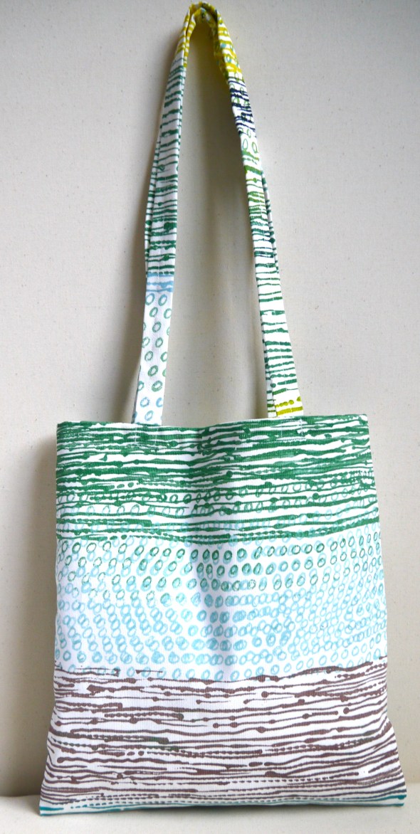 Ombre print fabric tote bag